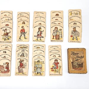 Juego de cartas antiguo Happy Families - Roberts Brothers Vintage, juego completo de cartas, juego familiar, juego completo en caja original