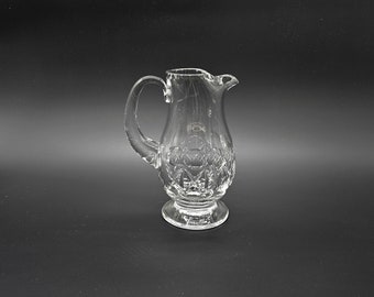 Vintage Thomas Webb Cut Crystal Jug, Vintage Cut Glass Water Pinch Spout Pitcher, Decoración del hogar