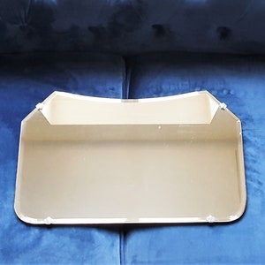 Art Deco Mirror, Rectangular Bevelled Edge Frameless Vintage Wall Mirror, Shaped Looking Glass, Cottage Home Decor Interior Design