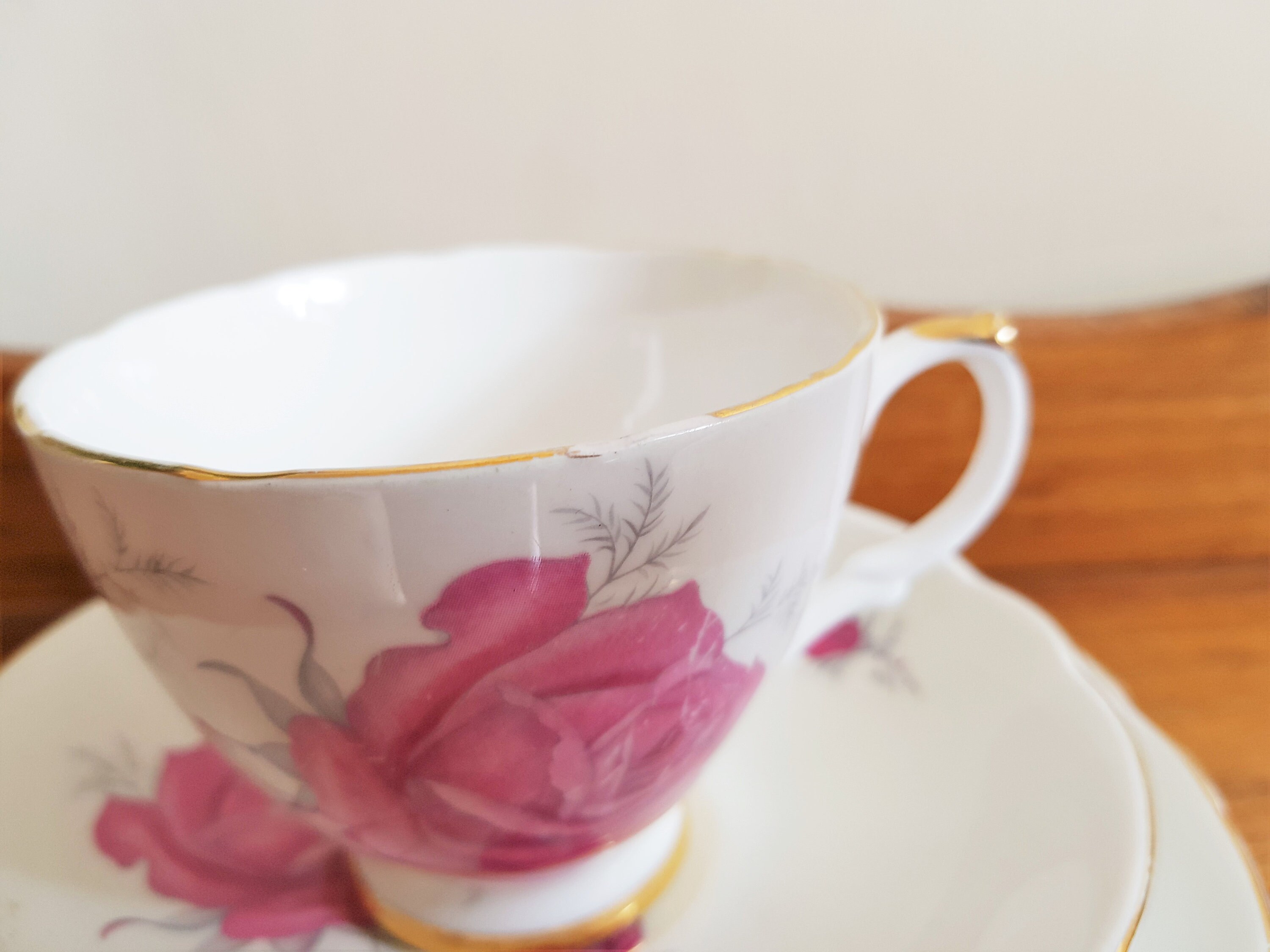 English Rose Dorchester Fine Bone China Trio Footed Tea Cup Etsy