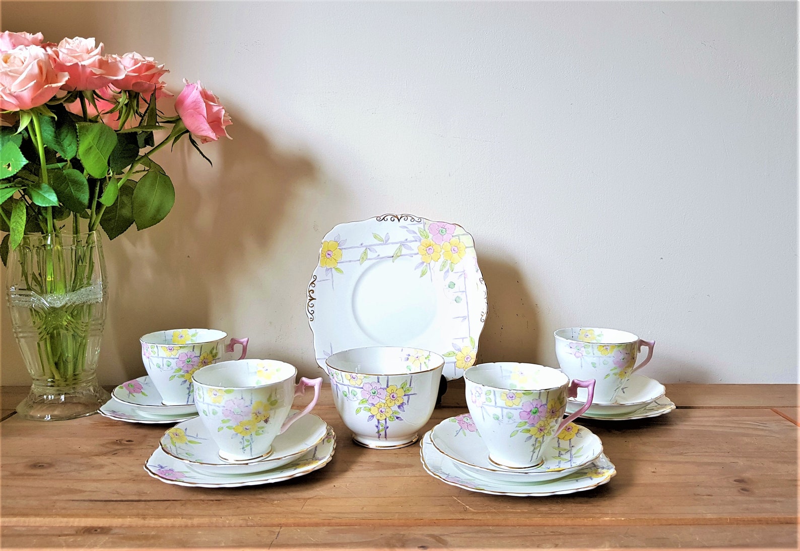 Wellington China Vintage Tea Set Best Bone China White With Etsy
