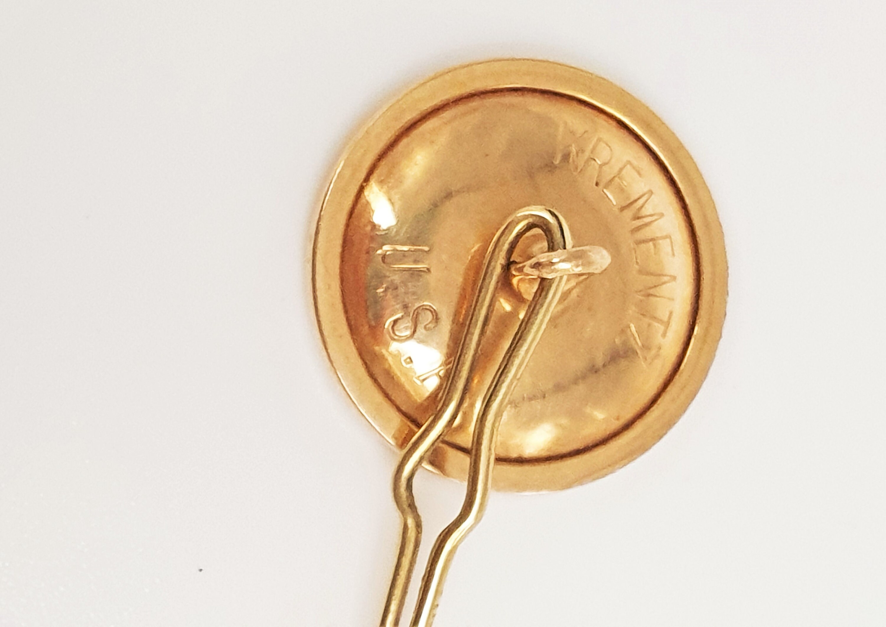 Boutons De Manchette Vintage Krementz Or Brossé 14 Carats - Jamais Portés, Avec Boîte D'origine