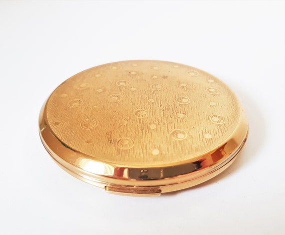 Stratton Vintage Powder Compact, Gold Spots Desig… - image 5