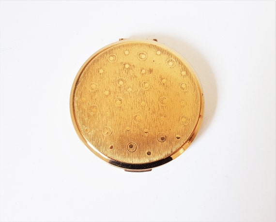 Stratton Vintage Powder Compact, Gold Spots Desig… - image 2