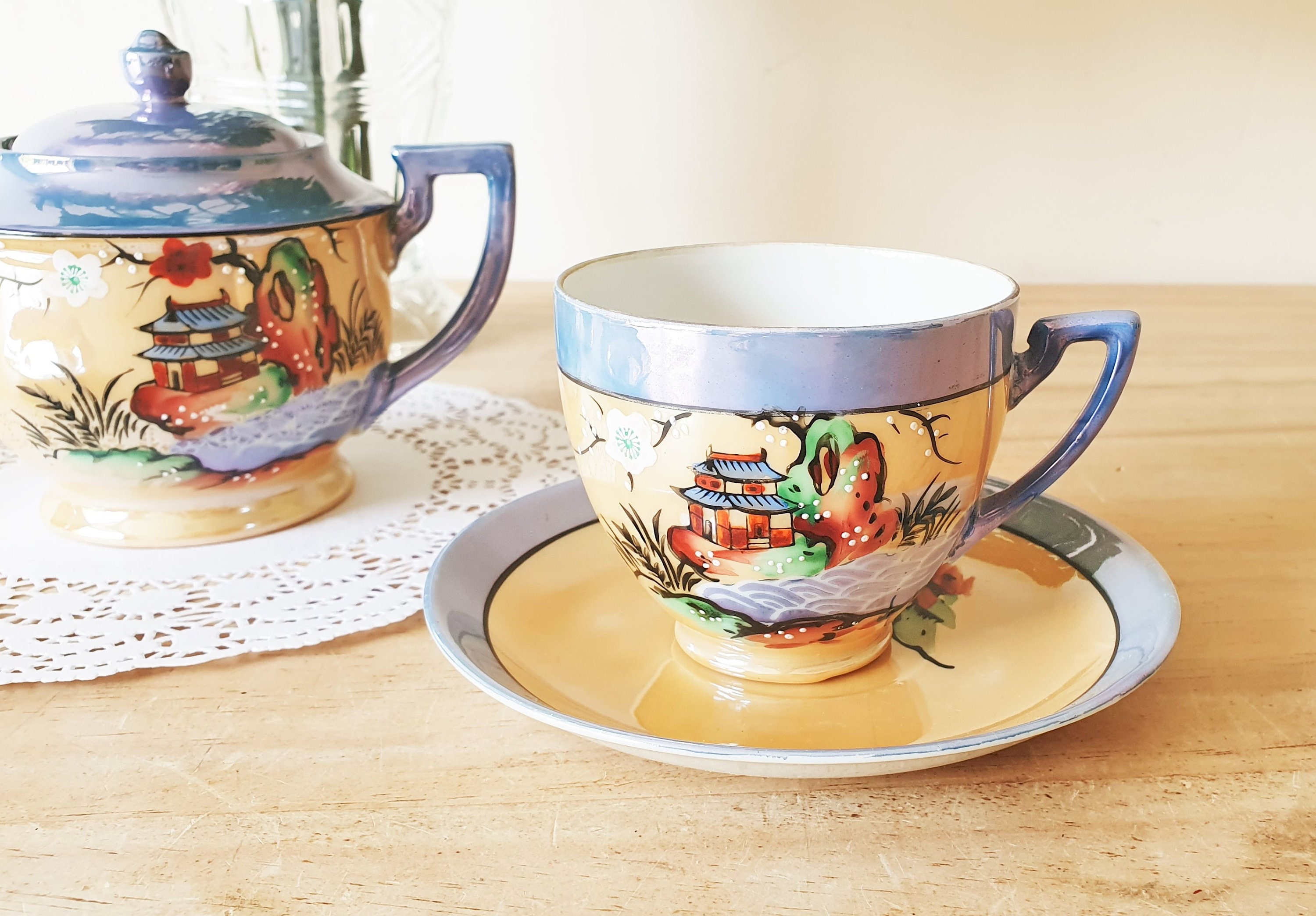 Vintage Chikaramachi Lustre Tea Set Japan Teapot Jarra y Etsy