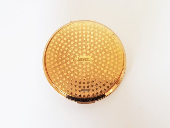 Stratton Vintage Powder Compact, Gold Spots Desig… - image 3