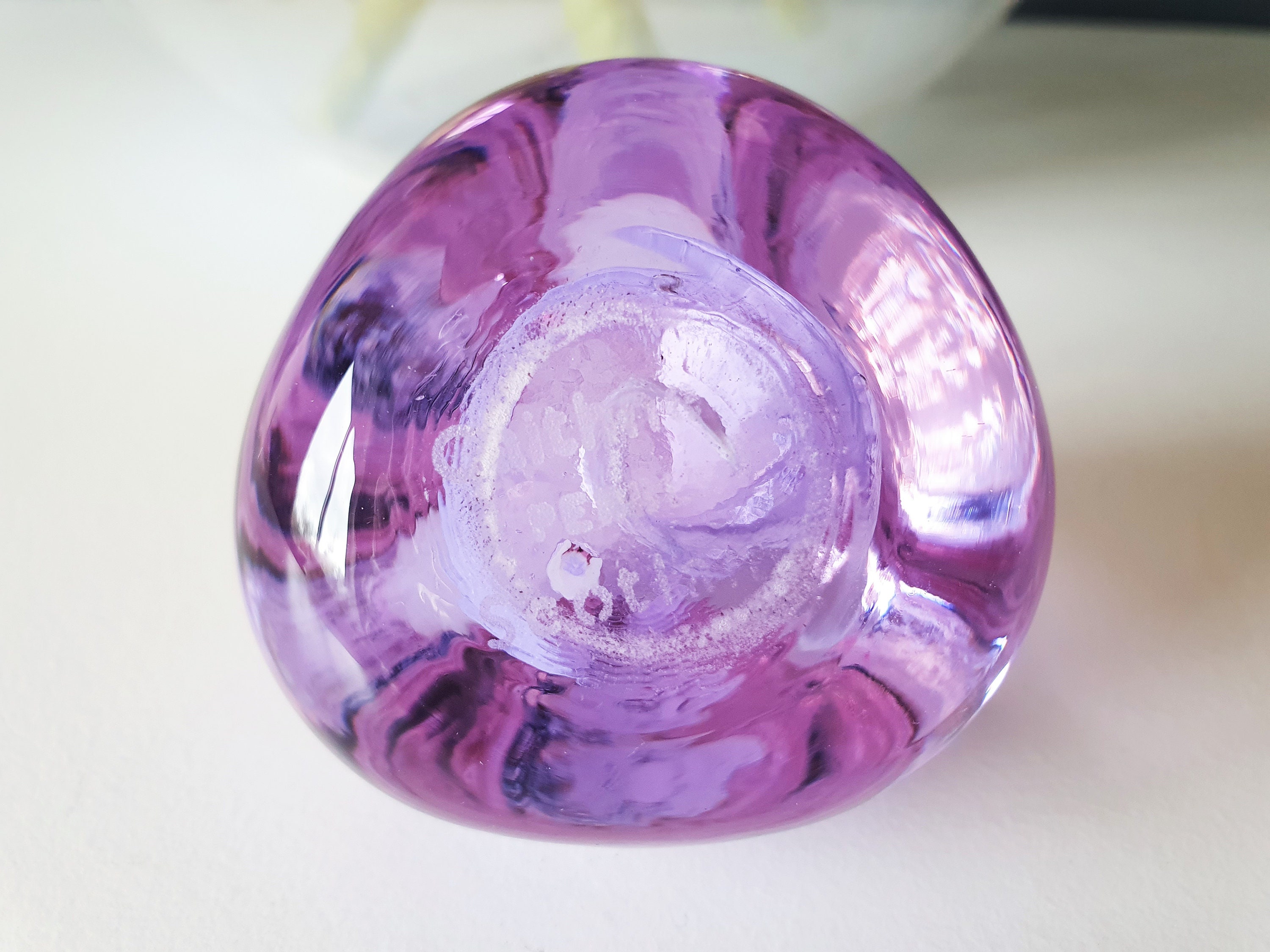 Caithness Pebble Paperweight Small Purple Pink Blue and White Etsy UK