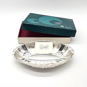 WMF Silver Plated Dish EPB, Silver Plated Fluted Bowl, Large Vintage Silverplate Dish, Boxed, WMF Ikora 1960s/70s