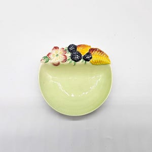 Vintage Carlton Ware Trinket Dish: Pale Green Floral Snack Bowl