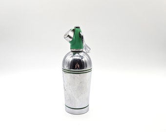 Large Chrome and Green Sparklets Soda Syphon, Vintage 1970s. Retro Barware, Metal Seltzer Siphon Bottle, Cocktail Party, Drinkware, Home Bar