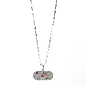 Egyptian Spiritual Symbols Silver Chain Necklace