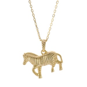 Balance Zebra Pendant Gold Chain Necklace