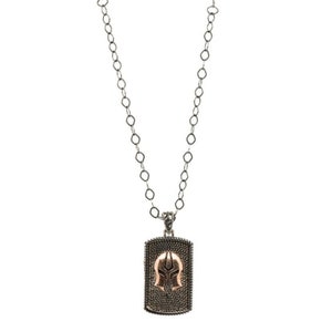 Gladiator Helmet Silver Men Necklace