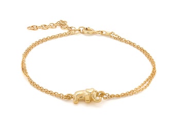 Dainty Gold Lucky Elephant Bracelet