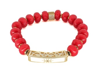 New Beginning Red Energy Evil Eye Beaded Bracelet