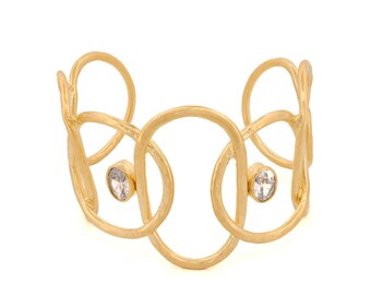 Gold & Diamond Chunky Cuff Bracelet