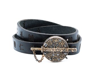 Bushido Leder Wickelarmband