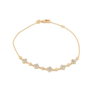 Blossoming Love Diamond Solid Gold Bracelet