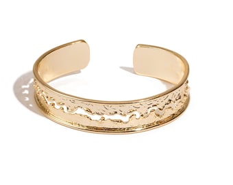 Golden Wave Cuff Adjustable Bracelet