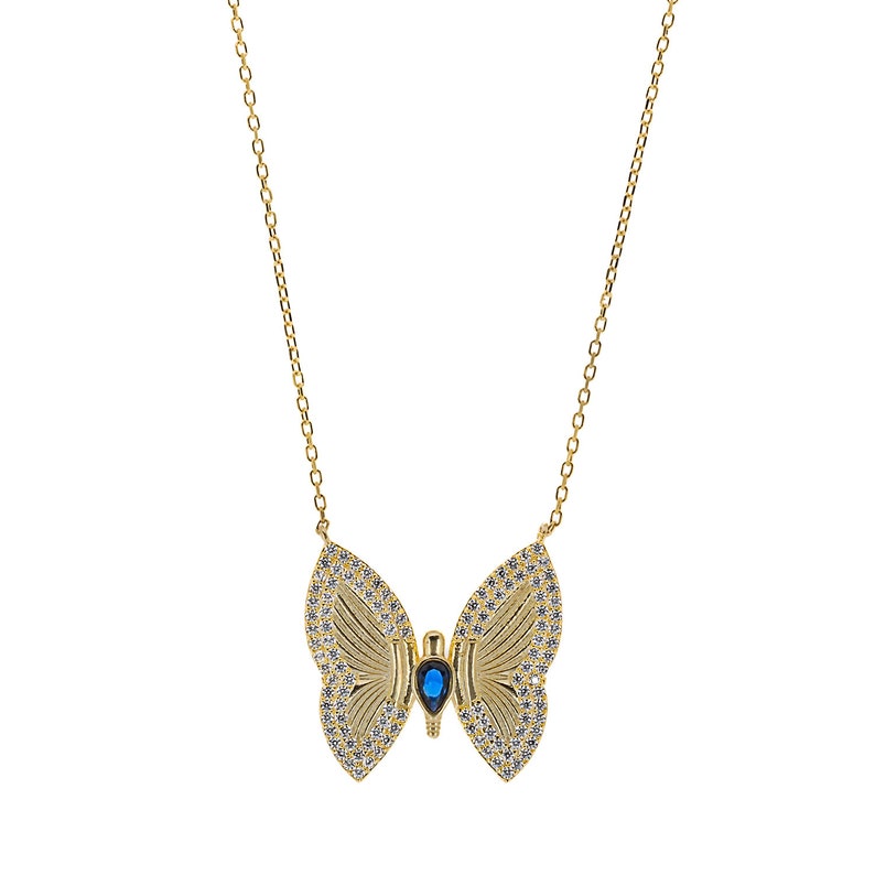 Hope Butterfly Gold & Diamond Necklace - Etsy