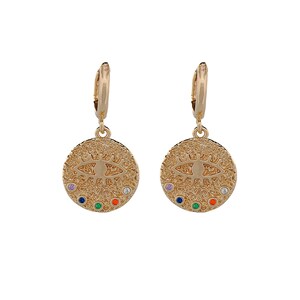 Powerful Talisman Evil Eye Gold Earrings