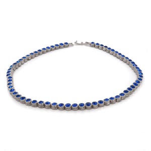 Colar Blue Sapphire Tennis Mystic em Prata