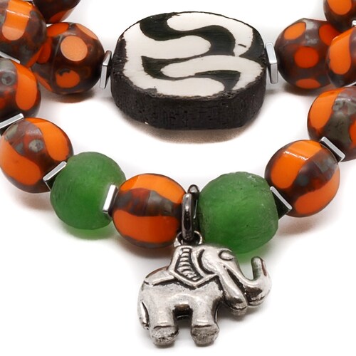 High quality Elephant African Bracelet Set