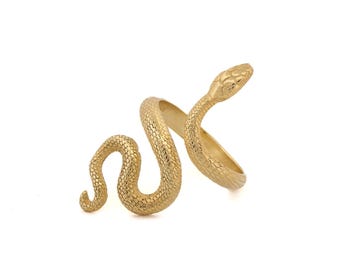 Cycle of Life Snake Gold Vermeil Ring