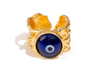 Guardian Evil Eye Adjustable Gold Ring