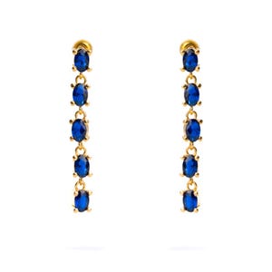Drop Down Sapphire Earrings