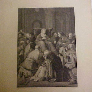Fine Steel Engraving &quot;The Dying Madonna&quot; circa 1880 to 1910 FREE shipping in the USA