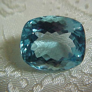 Large Swiss Blue Topaz 19.71 Carats, 17X14 MM Cushion Cut.  FREE shipping in the United States