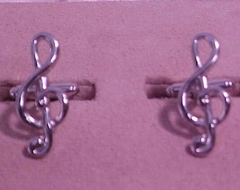 Musical Themed Mens Cuff Link, In fine silver Plate.  FREE shipping in the United States.