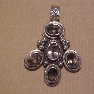 Sterling Silver Pendant & Smokey Topaz.  FREE SHIPPING USA