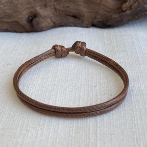 Earth Brown 2mm Adjustable Durable Polyester Cord Bracelet or Anklet Unisex
