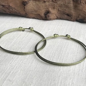 Olive Green 1mm Waterproof Waxed Cord Adjustable Bracelet or Anklet Set Unisex Friendship Couple's