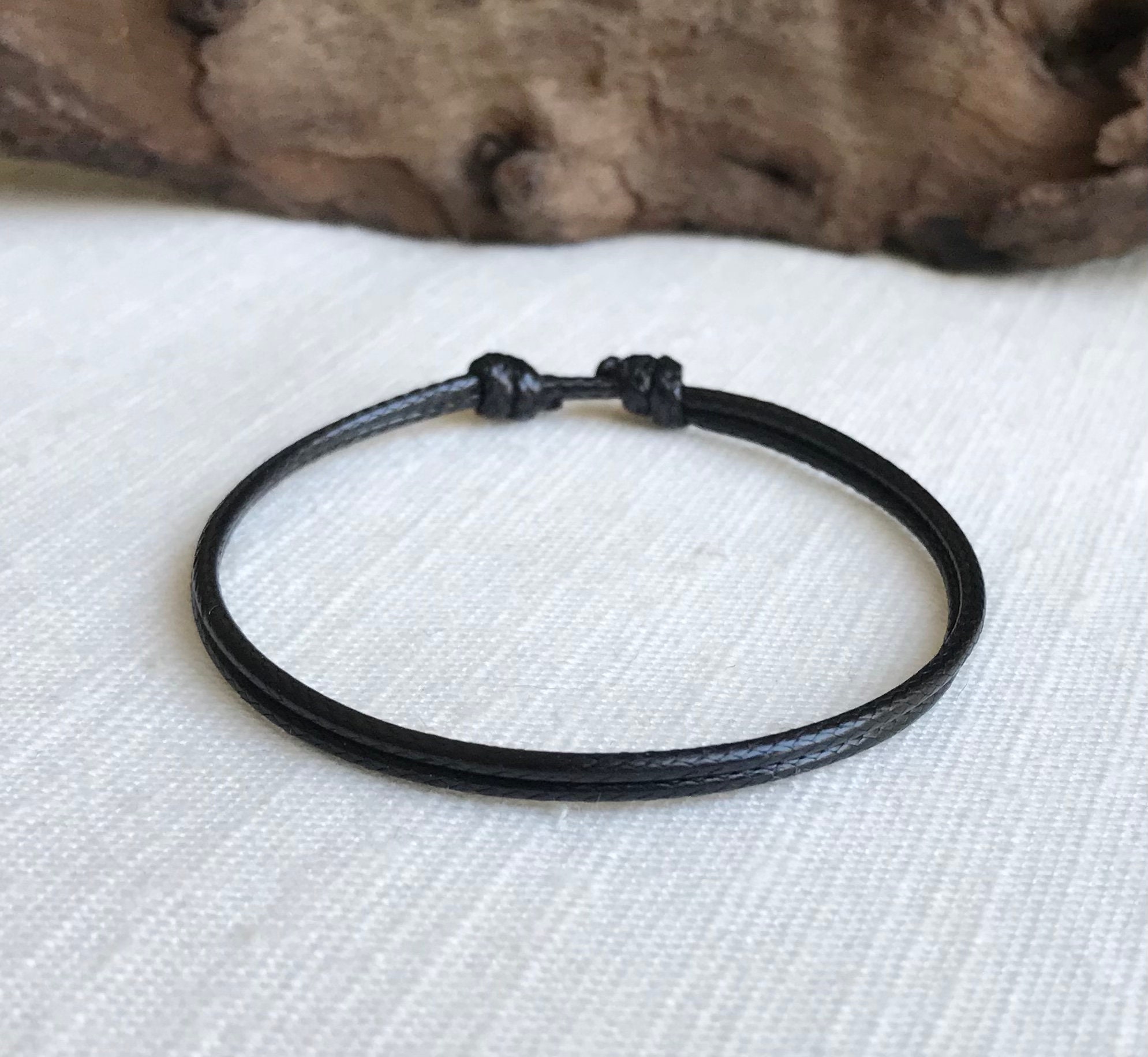 再入荷◆CRAFTD London◆Black Cord Bracelet Black Cord String Bracelet for Men (Gold)