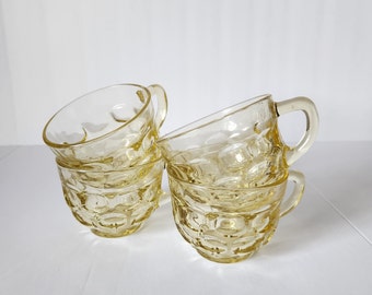 Federal Glass yellow cups, teacups, coffee cups