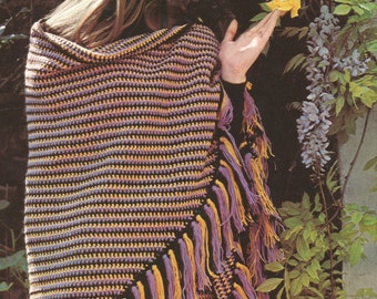Vintage Ladies Fringed Shawl And Skirt Crochet PDF Pattern