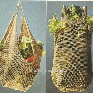 Vintage Shopping Bags Crochet PDF Pattern