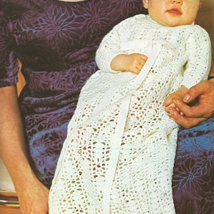 Vintage Heirloom Baby Christening Gown Crochet PDF Pattern