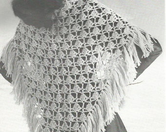 Vintage Ladies Crochet Shawl Wrap Crochet PDF Pattern