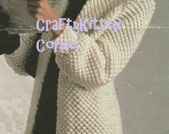 Ladies Blackberry Stitch Shawl Collar Jacket PDF Knitting Pattern