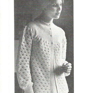 Vintage Light Knitted Bed Jacket / Cardigan Knitting PDF Pattern