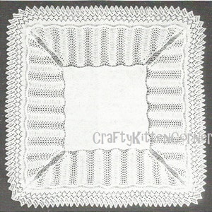 Vintage Traditional Baby Square Shawl, Christening Shawl Knitting PDF Pattern