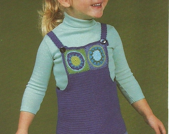 Childrens Vintage Pinafore Dress PDF Crochet Pattern