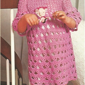 Vintage Little Girls Party Dress Crochet Pattern