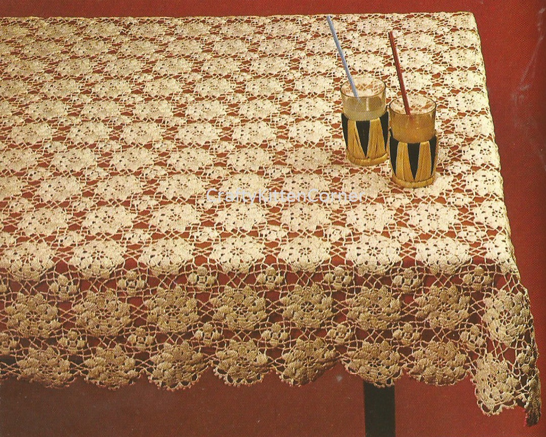 Vintage Square Motif Tablecloth Crochet PDF Pattern - Etsy