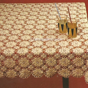 Vintage Square Motif Tablecloth Crochet PDF Pattern