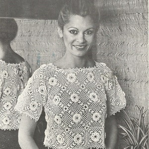 Vintage Ladies Irish Crochet Blouse/ Top Crochet PDF Pattern